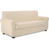 TIANSHU Sofaüberwürfe,Spandex Sesselbezüge Enthält 1 Sofabezug und 1 Sitzkissenbezug Stretch Couchbezug Elastischer Antirutsch Weich Jacquard Stoff sesselbezug Schonbezug(3 Sitzer,Beige)