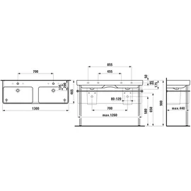 Laufen Pro S Doppelwaschtisch 130 x 46 cm (8149684001041)