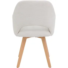 Hela Armlehnstuhl HELA "SOFIA Armlehnenstuhl mit Massivholzgestell, Bezug Webstoff", beige (beige, buche), B:57cm H:87cm T:61,5cm, Massivholz, Polyester, Stoff, Stühle, Armlehnstuhl, Esszimmerstuhl, Sessel mit Armlehnen, dezenter Rückenausschnitt