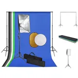 vidaXL Fotostudio-Set mit Softbox-Lampen, Hintergrund und Reflektor