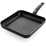 Greenpan Cambridge Rechteckige Grillfpanne (28 cm), gesunde keramische Antihaftbeschichtung, PFAS-frei, Schwarz