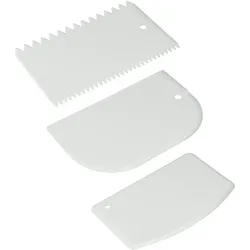 3er Set Teigspachtel Teigkarte Teigschaber Garnierkamm Backspachtel Teigkratzer