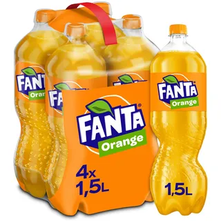 Fanta Orange - fruchtig-spritzige Limonade mit klassischem Orangen-Geschmack - erfrischender Softdrink in Einweg Flaschen 4 x 1500 ml