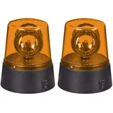 Relaxdays Rundumleuchte LED 11,5 cm x 9,5 cm Orange/Schwarz