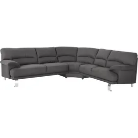TRENDMANUFAKTUR Ecksofa "Cecilia II, in italienischen Design, bequem, hoher Sitzkomfort, L-Form", grau (stone), B:280cm H:87cm T:240cm, Microfaser Vintage (100% Polyester);Struktur (100% Polyester);Struktur fein (100% Polyester), Sofas, Ecksofa, extrabreite Armlehnen für