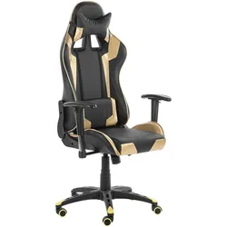 Gaming Stuhl drehbar KNIGHT Kunstleder Gold