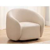 s-style möbel Cocktailsessel Roundi Bouclé 90 x 76 x 80 cm Weiß