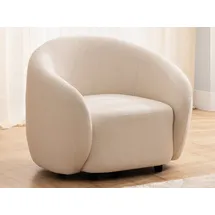 s-style möbel Cocktailsessel Roundi Bouclé 90 x 76 x 80 cm Weiß