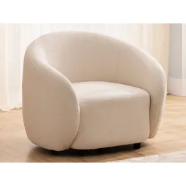 s-style möbel Cocktailsessel Roundi Bouclé 90 x 76 x 80 cm Weiß