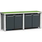 Mülltonnenverkleidung Typ-SW, 4x 120l, Türfarbe Anthrazit - Grau