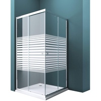 Duschwand mit Doppel-Schiebetür 80x80 cm Eckeinstieg Echtglas Lotuseffekt Duschkabine ESG-Sicherheitsglas Ravenna16MS