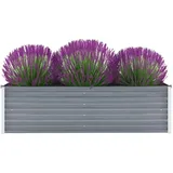 vidaXL Garten-Hochbeet verzinkter Stahl rechteckig 160 x 40 x 45 cm Grau 
