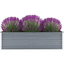 vidaXL Garten-Hochbeet verzinkter Stahl rechteckig 160 x 40 x 45 cm Grau 