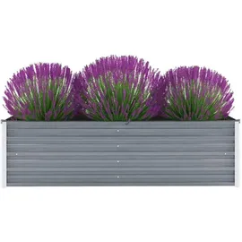 vidaXL Garten-Hochbeet verzinkter Stahl rechteckig 160 x 40 x 45 cm Grau 