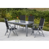 merxxhandels Amalfi Set 5-tlg. schwarz/silber inkl. Klappsessel