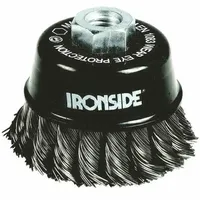 Ironside Topfbürste Stahl Ø 80 mm, für Winkelschleifer, gezopfter