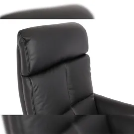Mendler Relaxsessel HWC-L10, Design Fernsehsessel TV-Sessel Liegesessel, Liegefunktion drehbar, Voll-Leder ~ schwarz