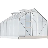 Premium Alu Gewächshaus 310x250cm Treibhaus Pflanzenhaus inkl. Fundament+Fenster