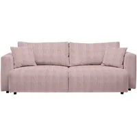 Carryhome Schlafsofa, Rosa, Textil, 3-Sitzer, Füllung: Schaumstoff, Faserbällchen,Schaumstoff, Faserbällchen, 250x92x105 cm, Made in EU, Oeko-Tex® Standard 100, Stoffauswahl, Schlafen auf Sitzhöhe, Rücken echt, Kinder- & Jugendzimmer, Jugendmöbel, Jugendsofas