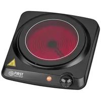 First Austria TZS FIRST AUSTRIA Einzelkochplatte 1200W, Infrarot, Stufenlose Thermostatsteuerung, Glaskeramik, Einzelherdplatte, 175 mm, Überhitzungsschutz, manuelle Bedienung schwarz