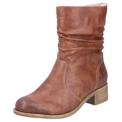 Winterstiefelette RIEKER, Damen, Gr. 37, braun, Lederimitat, used, klassisch, Schuhe, Boots, Winterboots, Blockabsatz, mit Innenreißverschluss