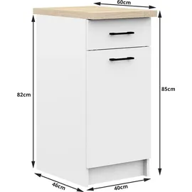 akord furniture factory Küchenmöbelset Oliwia 240 x 46 x 203 cm Weiß