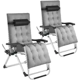 Tectake Sonnenliege klappbar, stufenlos verstellbar 2er Set