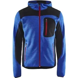 BLAKLÄDER® Strickjacke 4930, mit Softshell, kornblau/schwarz 1 Stück, Größe: L