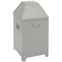 PROREGAL Abfallbehälter, selbstschließenden Doppel-Einwurfklappen, 95L, HxBxT 87x45x45cm, Kopfelement abnehmbar, Weiß, Abfalleimer, f. außen
