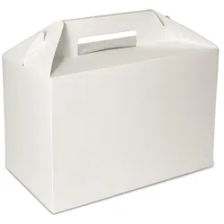 125 Lunchboxen Lunchpaket Transportbox weiß 26,5x12,8x18cm