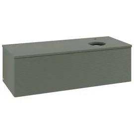 Villeroy & Boch Antao Waschtisch-Unterschrank K34150HL 120x36x50cm, Hahnloch, Waschbeckenplattenfarbe Lack, leaf green matt lacquer