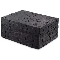 Casa Padrino Luxus Schmuckkasten Schwarz 28,5 x 22 x H. 13 cm - Schmuckschatulle - Aufbewahrungsbox - Luxus Accessoires - Deko Accessoires - Luxus Qualität