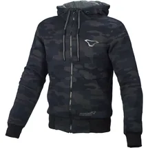 Macna Nuclone Motorrad Zip Hoodie, schwarz-mehrfarbig, Größe L