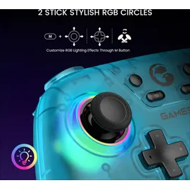 GameSir Nova Wireless Switch Pro Controller für Switch/Lite/OLED, Switch Controller mit Hall-Effekt JoySticks, RGB LED, Turbo, programmierbar, Bewegungssteuerung, Wake Up Funktion (Weiß)