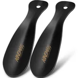 NINEMAX Schuhlöffel Schuhlöffel Mini Metall 19cm Schwarz 2er Pack - Reise Schuhanzieher schwarz