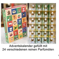 GKA XL Advent Kalender gefüllt mit 24 verschiedenen Parfümölen Adventskalender Parfüm Öl Damen oder Herren Weihnachten - Bunt