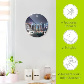 ARTland New York City Times Square blau, T:1,8cm, Wanduhren, Wanduhr, wahlweise mit Quarz- oder Funkuhrwerk, lautlos ohne Tickgeräusche