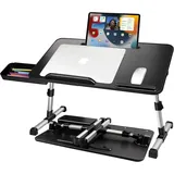 AirOpen Laptoptisch fürs Bett, Höhenverstellbar, Betttisch (53 x 30 cm, Schwarz)