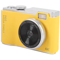Digitalkamera, Vintage-Kamera für Kinder, 4K-Vlogging-Kamera für YouTube, 16-facher Zoom, Anti-Shake, Kinderkamera, Kompakt, Tragbar, Kleine Geschenke, Gelb, 64 GB (64GB)