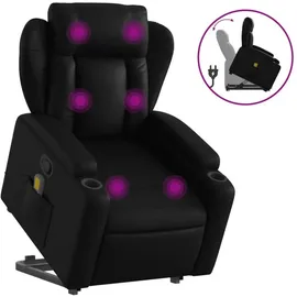 vidaXL Massagesessel mit Aufstehhilfe Kunstleder 94,5 x 100 x 0 cm Schwarz