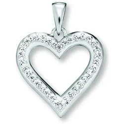 Ketten-Anhänger ONE ELEMENT "Zirkonia Herz Herz Anhänger aus 925 Silber", silber, Schmuckanhänger, Damen, Damen, Silber 925 (Sterlingsilber), für Damen – elegant, modern & vielseitig kombinierbar
