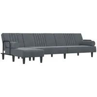 vidaXL Schlafsofa in L-form Dunkelgrau 260x140x70 Cm Samt
