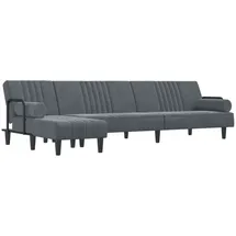 vidaXL Schlafsofa in L-form Dunkelgrau 260x140x70 Cm Samt