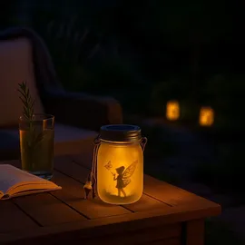 UNUS UNUS® Solarlicht Schmetterlingsfee Solar Laterne Feenglas Solarleuchte