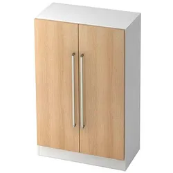 HAMMERBACHER Aktenschrank 7550 CE, V7550/W/E/CE weiß, eiche 2 Fachböden 80,0 x 42,0 x 127,0 cm