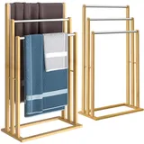CASARIA Handtuchständer Stehend Braun 2er Set