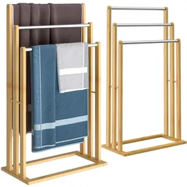 CASARIA Handtuchständer Stehend Braun 2er Set