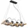 GLOBO Leona 4-flg. 22 cm eckig Schwarz/Holz/Rauchglas
