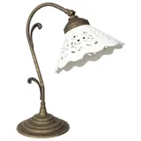 Licht-Erlebnisse Tischlampe in Bronze Antik matt Weiß | Gr.: onesize