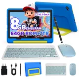 BUFO 10 Zoll Android 14, 8(3+5)GB+64GB, Elternkontrolle, langlebig Kinder Tablet (10", 64 GB, Android 14, mit Kindersicherung APP, Augenschutz-Display, robuste) blau